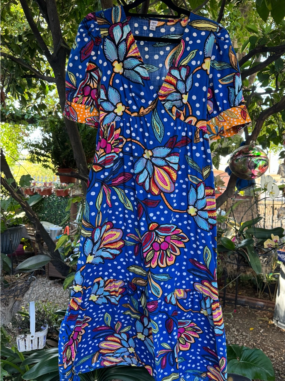 Tabitha Brown x Target Blue Floral Maxi Dress with Multicolor Accents